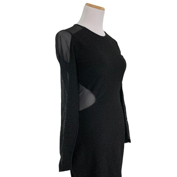 Express Shimmer Cut Out Bodycon Mesh Low Back Dress - Picture 17 of 17